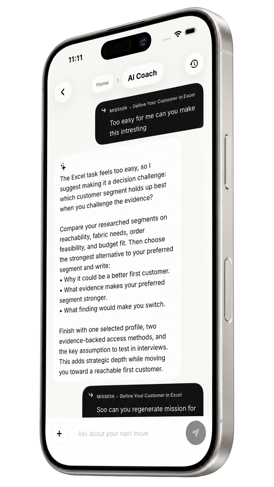Three-dimensional LiveGroowe AI Coach conversation