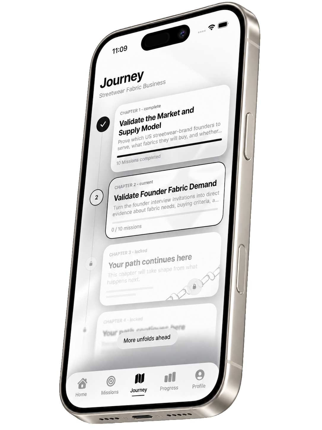 Three-dimensional LiveGroowe Journey screen